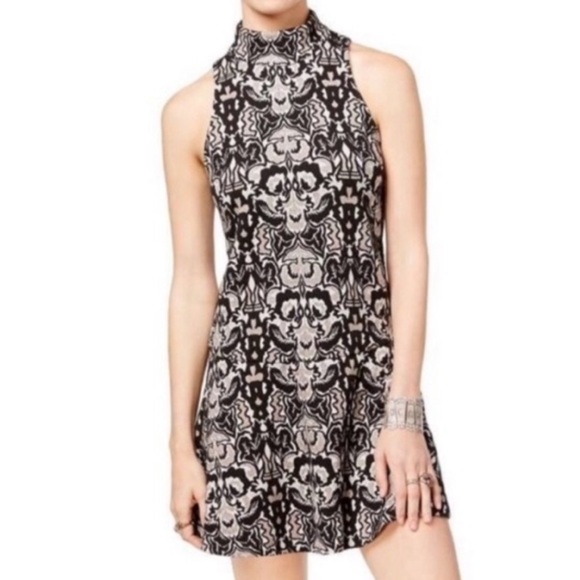 EUC FREE PEOPLE AMELIA BLACK GREY SLEEVELESS ZIP FORM FIT MINI DRESS - Picture 9 of 9